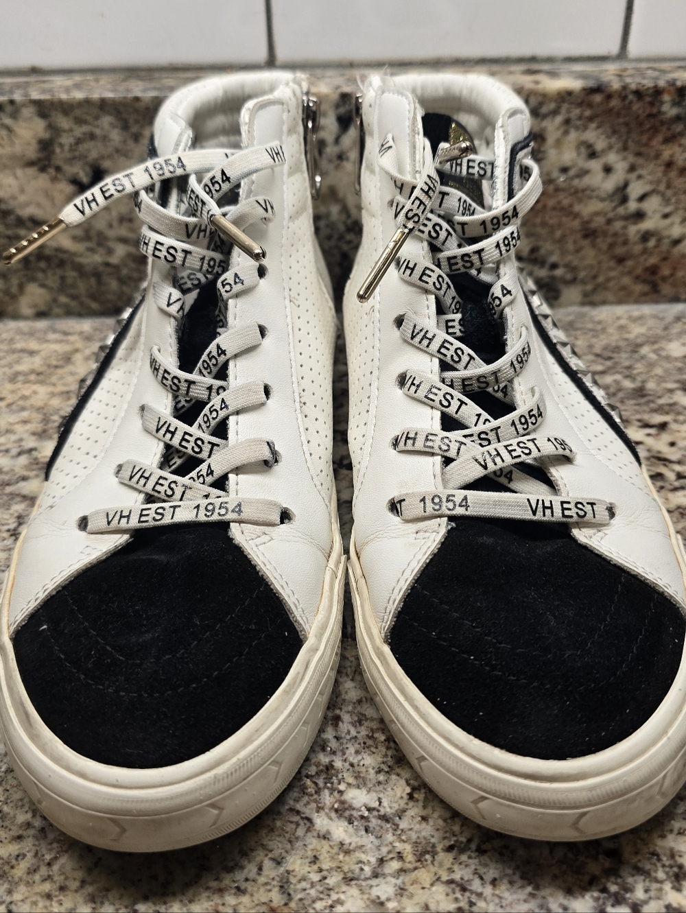 VH/EST 1954 Black & White High-Top Sneakers